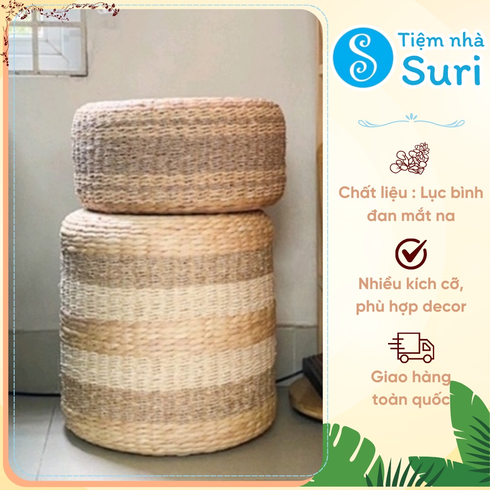 Đôn lục bình ⚡ RẺ VÔ ĐỊCH ⚡ Đôn lục bình mix cói nhiều kích thước, dùng để ngồi, kê chân, decor trong nhà