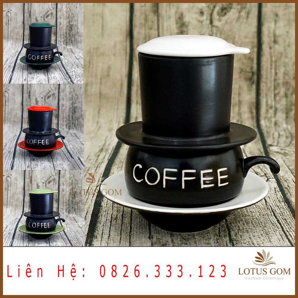 Bộ Phin Cafe Vintage Gốm Sứ Bát Tràng