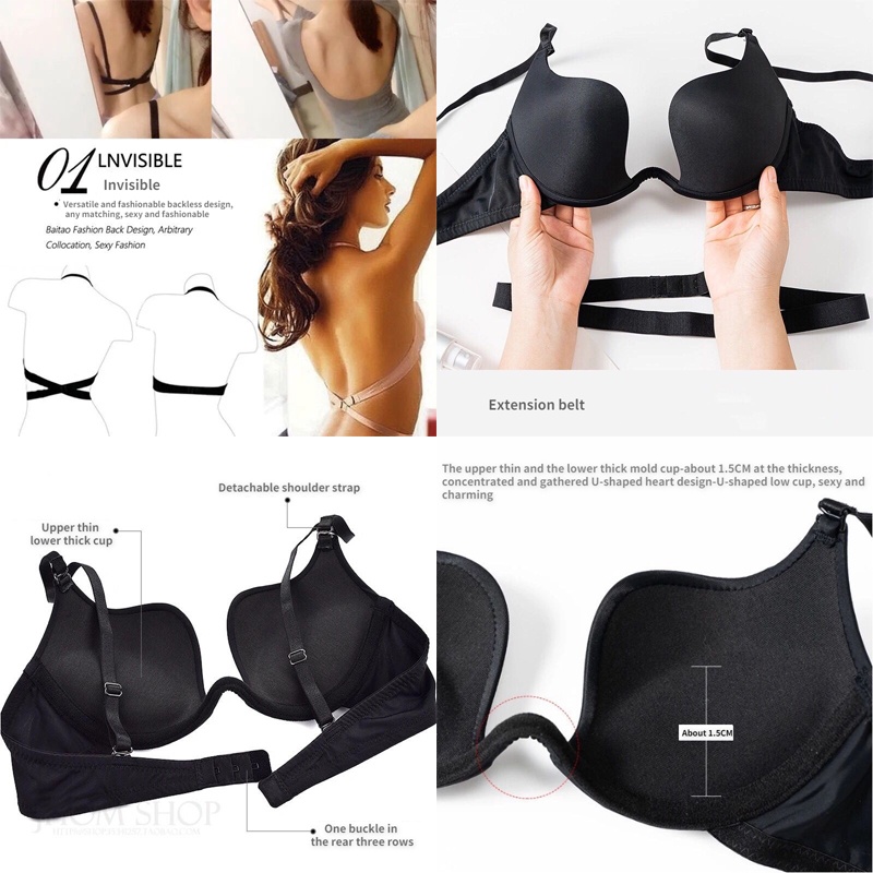 Áo Lót Không Đường May Cổ Chữ v Sâu Gợi Cảm Dành Cho Nữ