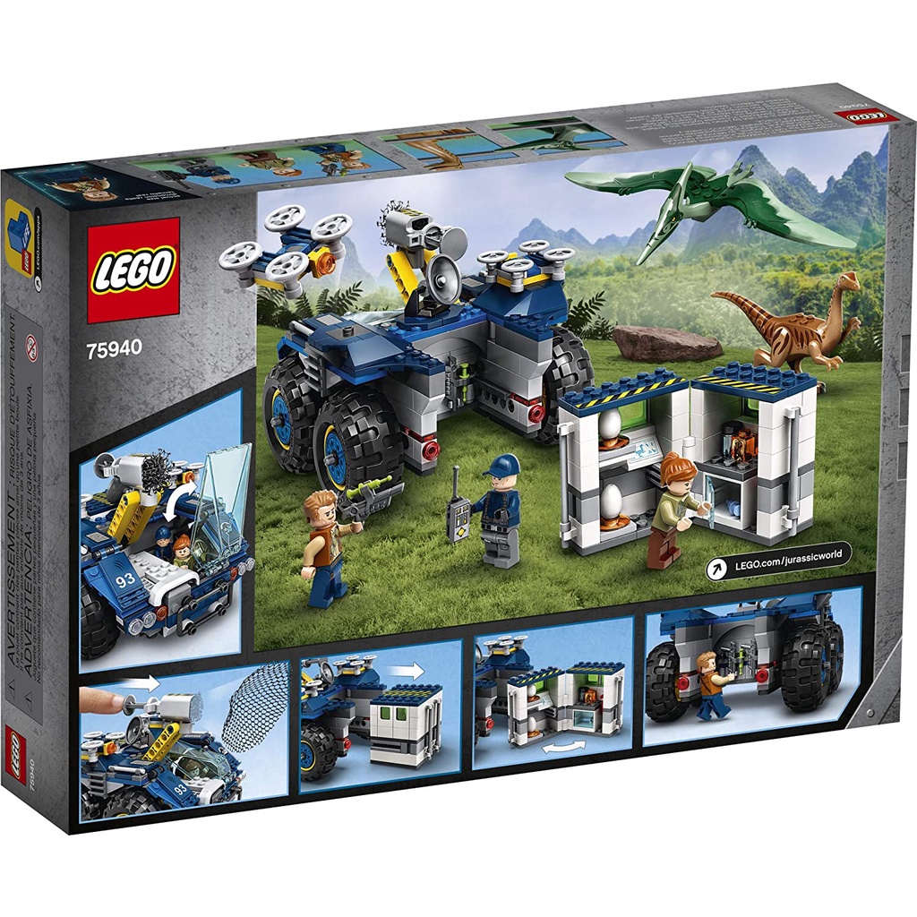Đồ chơi LEGO khủng long  Jurassic World Gallimimus and Pteranodon Breakout 75940-391 chi tiết
