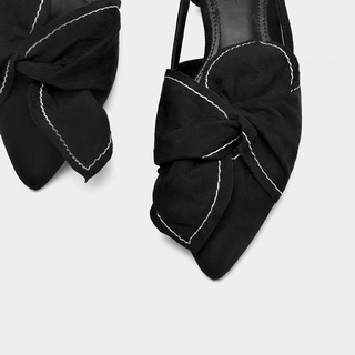 [Sẵn hàng - Đủ size ] Sandal bệt nơ xoắn  ĐEN