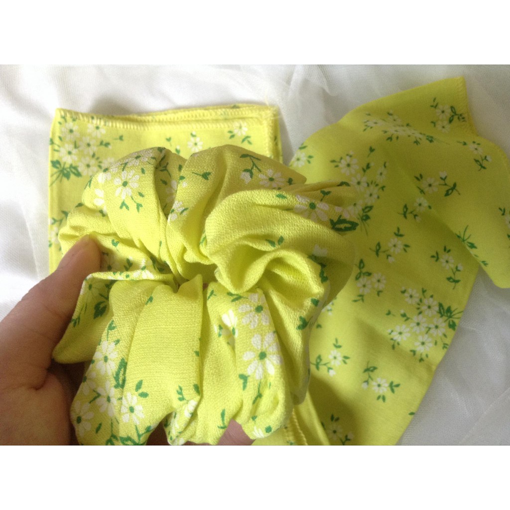 Combo khăn Bandana và Scrunchies hoa nhiều màu sắc