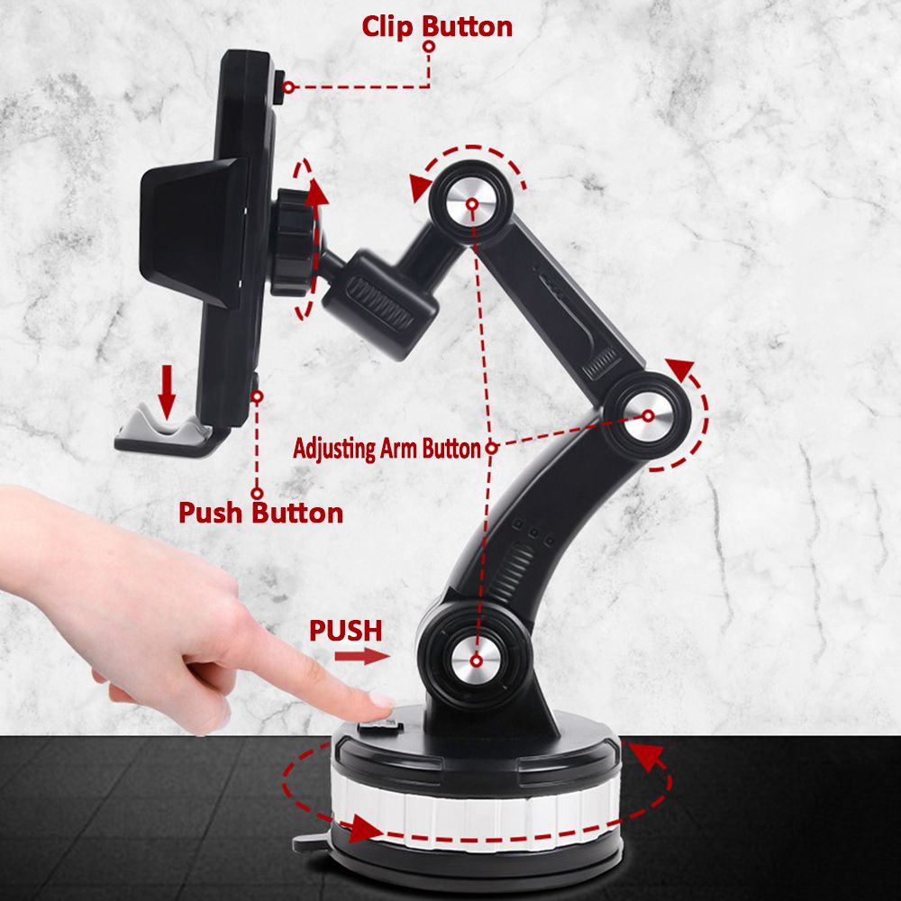 Giá Đỡ Điện Thoại Có Giác Hút Gắn Xe Hơi Có Thể Xoay Điều Chỉnh Nhiều Màu