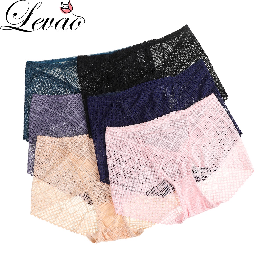 Quần lót Levao lưng vừa vải ren thoáng khí gợi cảm dành cho nữ