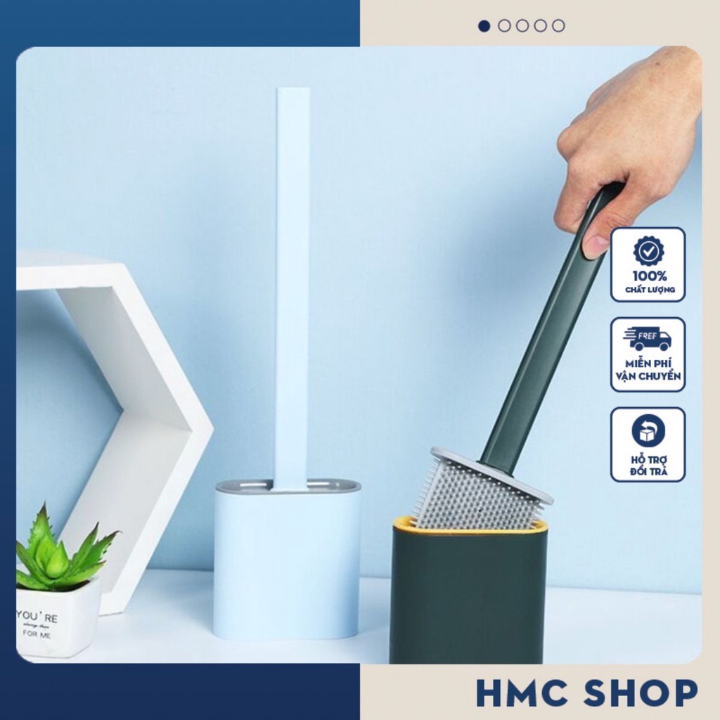 [Cọ Silicon Có Hộp] Cây cọ nhà vệ sinh toilet bồn cầu bằng silicon tiện lợi thông minh