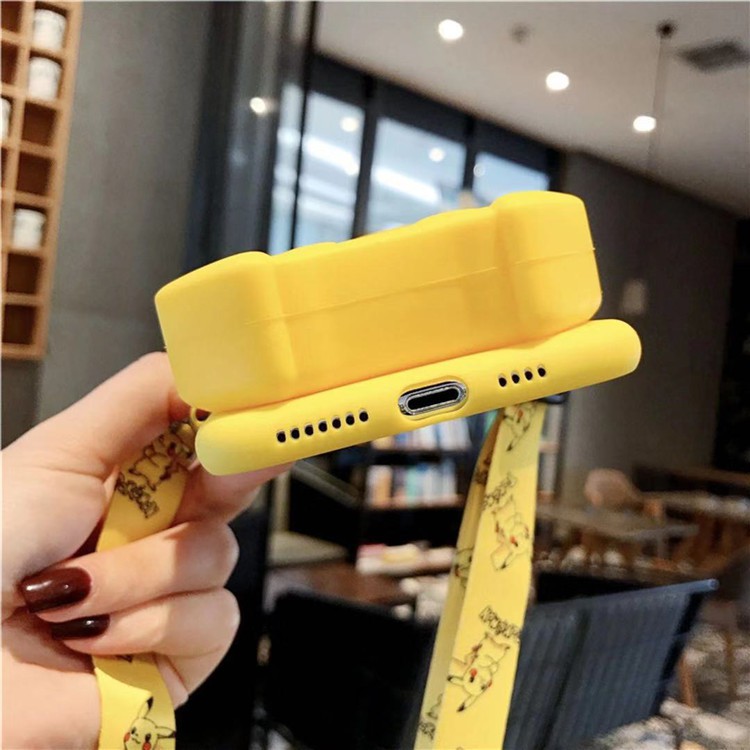 Ốp điện thoại hình gấu nâu Kitty Sesame Street hoạt hình dạng ví có khóa kéo và dây đeo cho iPhone 7 8 Plus X XS Max XR