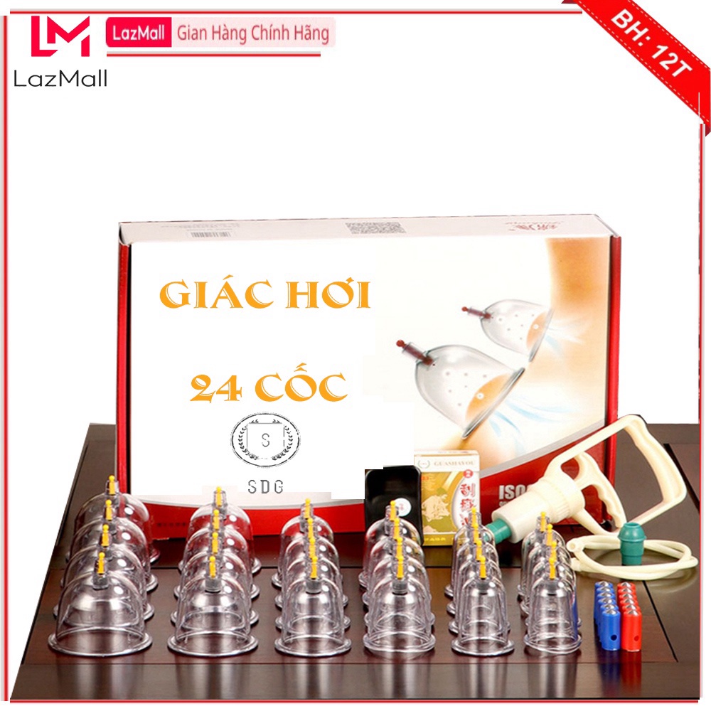 Dụng Cụ Giác Hơi 24 Ống Chính Hãng - 24 Phụ Kiện Và Dụng Cụ Hút Tay Cao Cấp, Dễ Sử Dụng,Giúp Lưu Thông - BH 12 THÁNG