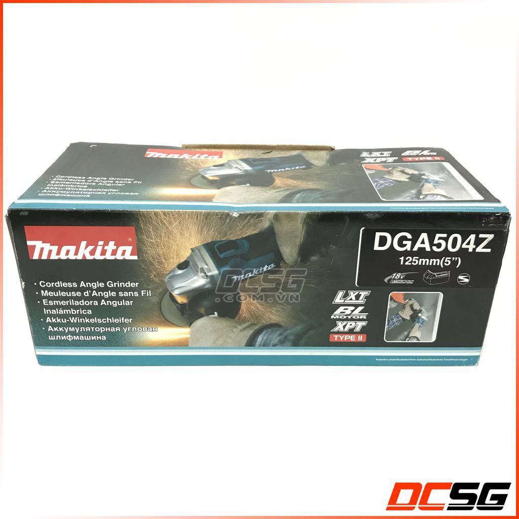 Máy mài góc 125mm dùng pin 18V Makita DGA504Z (không pin sạc)