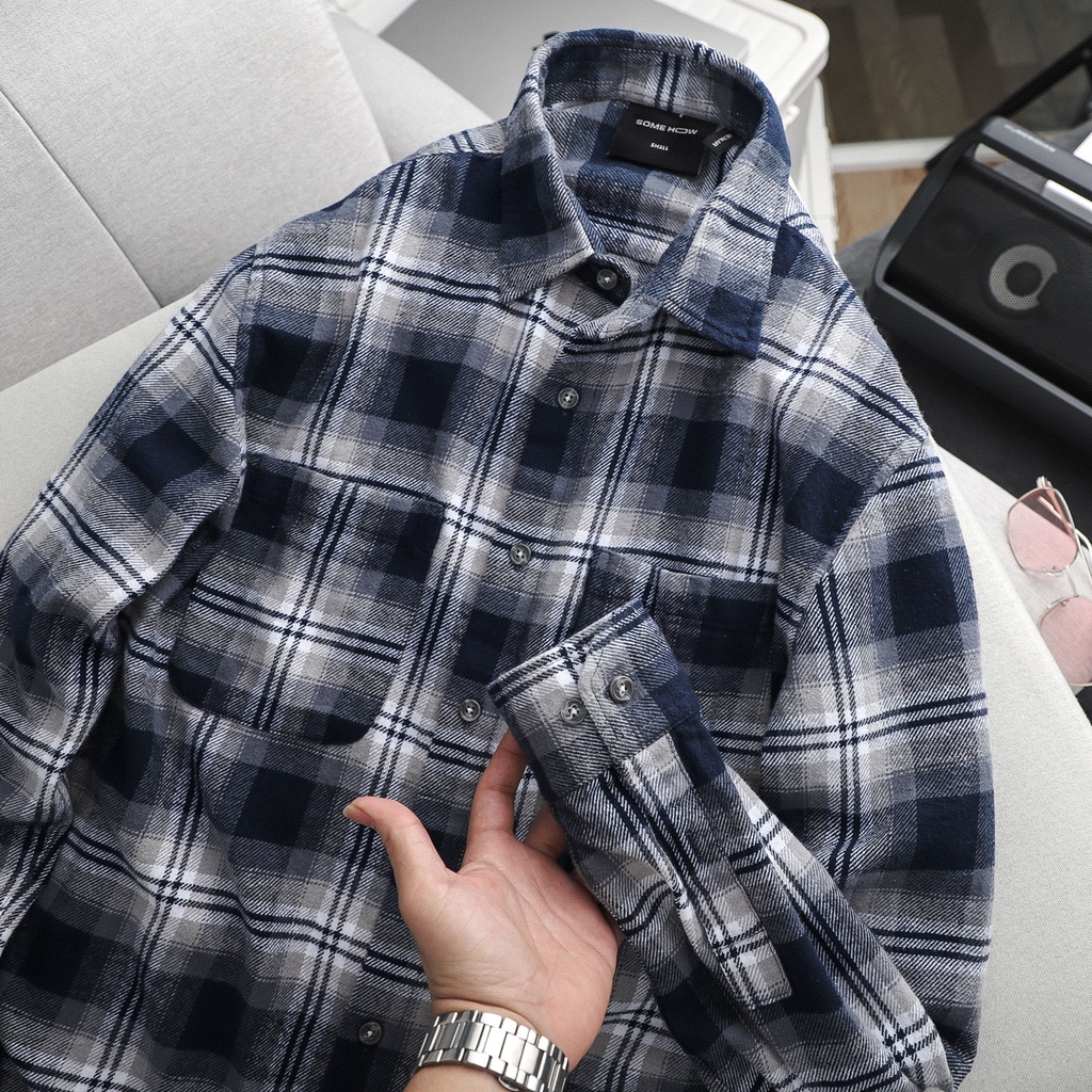 Áo Sơ Mi Regular Caro Shades , Chất Vải Flannel Thoải Mái , SM006068,SOMEHOW