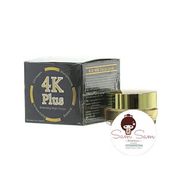 Kem Dưỡng Trắng Da Mặt 4K PLUS Whitening Night Cream 15g - Thái Lan | BigBuy360 - bigbuy360.vn