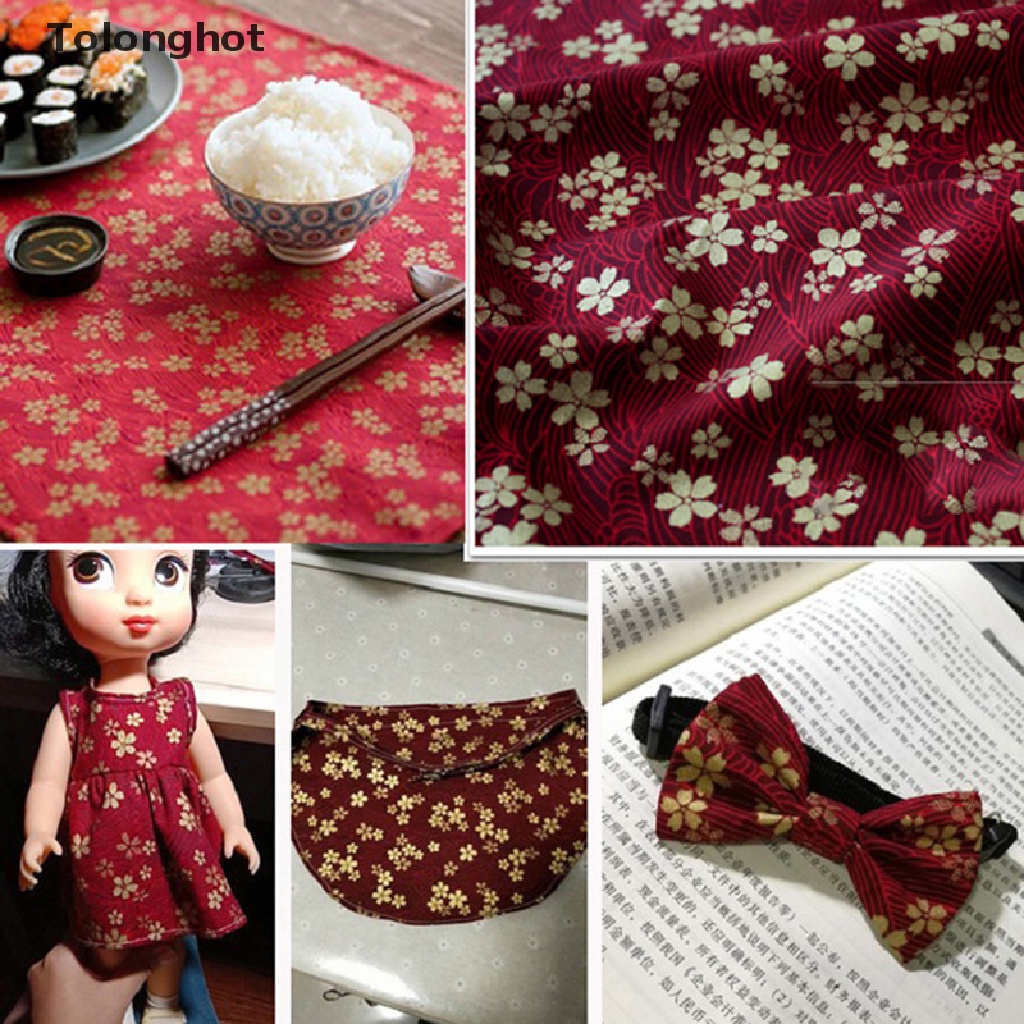 Set 5 Tấm Vải Cotton Màu Đồng In Họa Tiết Phong Cách Kimono Nhật Bản
