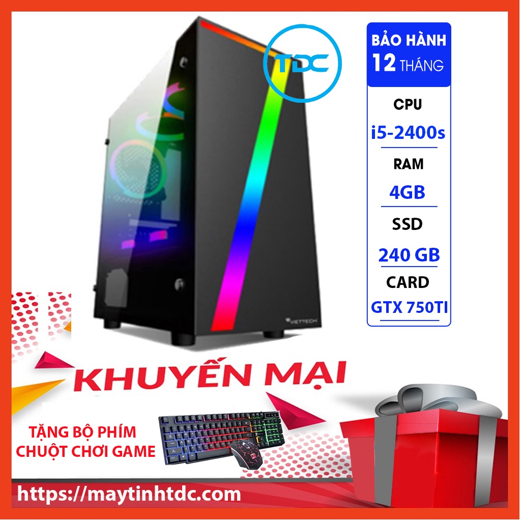 MAX PC GAMING X7 CPU Core i5-2400s Ram 4GB SSD 240GB GTX 750TI Chơi PUBG,LOL,CF,Fifa4,Đế chế Tặng Bộ Phím Chuột Game