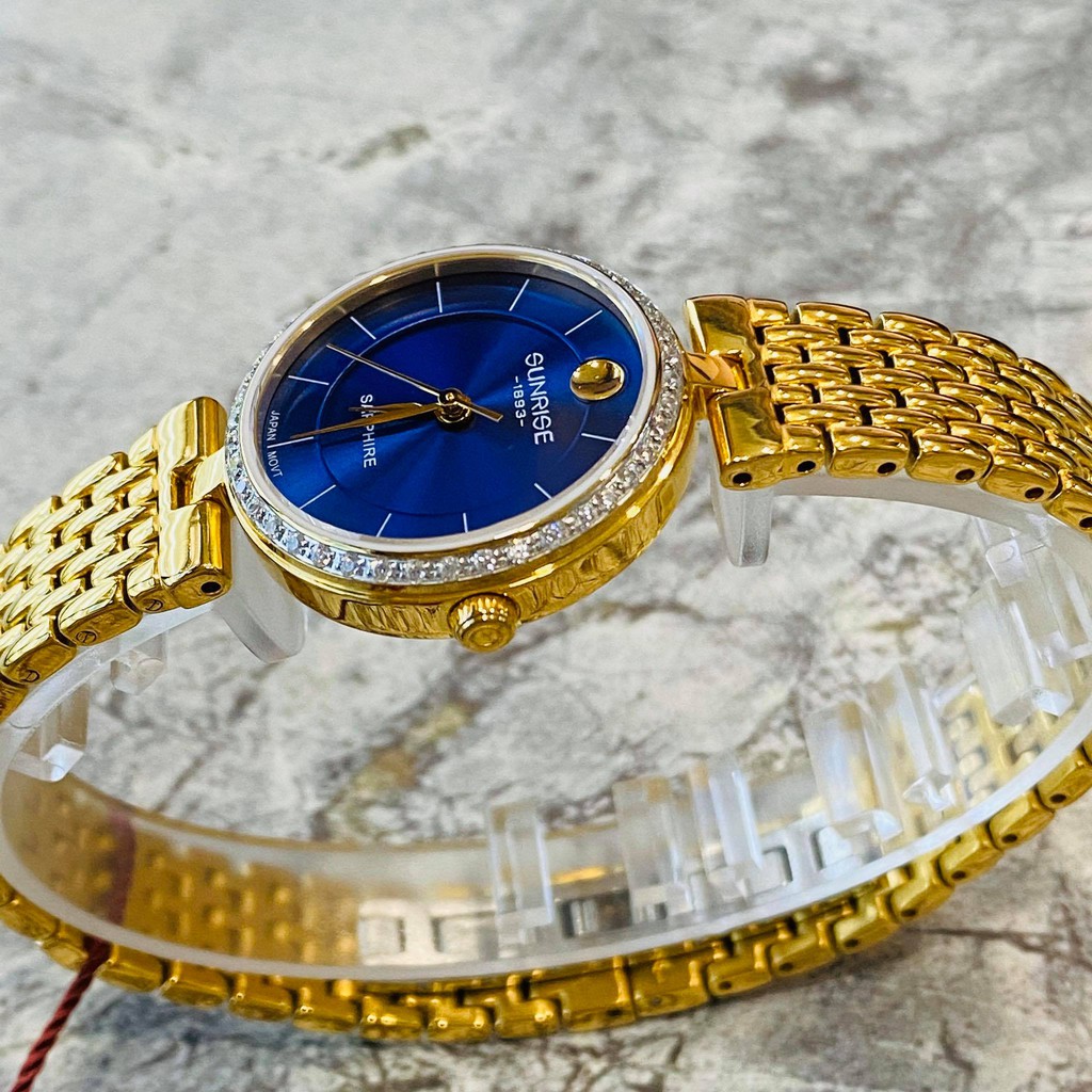 Đồng hồ Sunrise nữ chính hãng Nhật Bản L9967AA.G.X - kính saphire chống trầy - Đá Sw