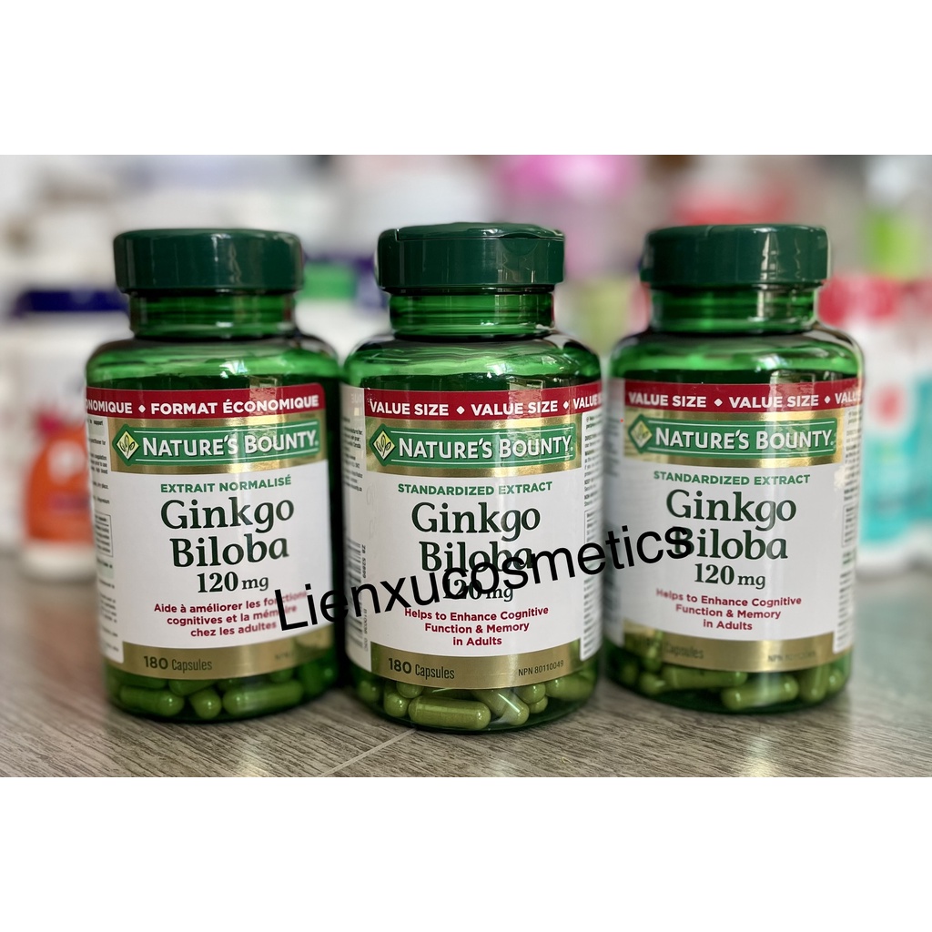 Viên uống bổ não Gingko Biloba Nature's Boubty 120mg, hộp 180v. HSD 2025