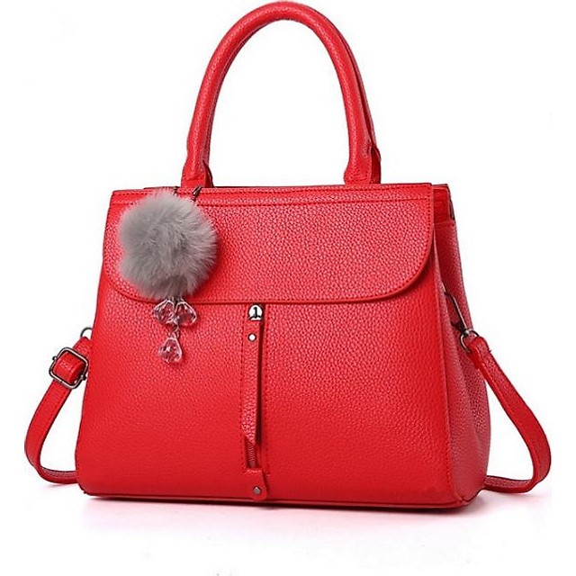 Túi xách thời trang nữ Công Sở cao cấp kèm Bông (Màu đỏ)
