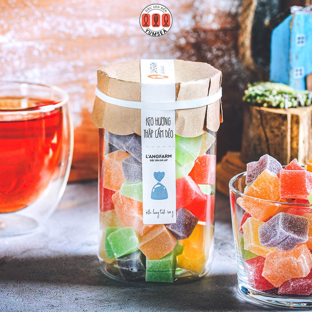 Kẹo hương thập cẩm dẻo, 300g, hũ, mẫu tobita