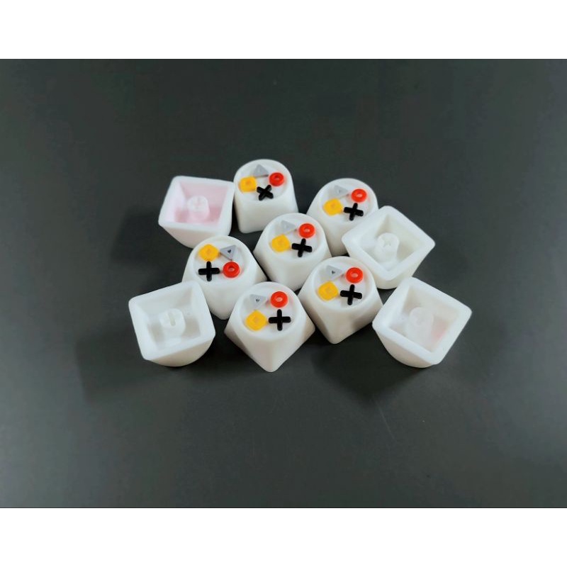 Keycap resin Playstation tone trắng trang trí bàn phím cơ gaming