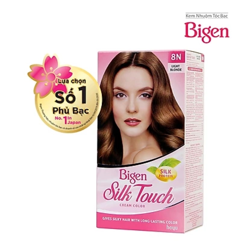 Thuốc nhuộm dưỡng tóc phủ bạc thảo dược Bigen Silk Touch Thương hiệu Nhật Bản Sắc Màu trẻ trung 80ml dạng kem