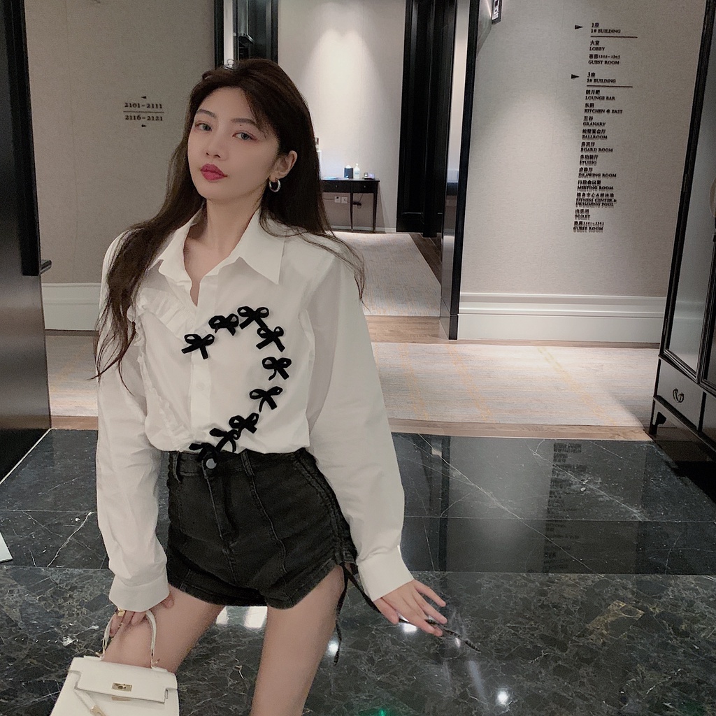 Áo sơ mi SUXI dài tay thiết kế mới theo phong cách Hàn Quốc thời trang mùa thu