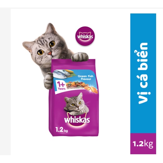 Thức Ăn Mèo Whiskas Vị Cá Biển Túi 1.2kg - Kpetmart
