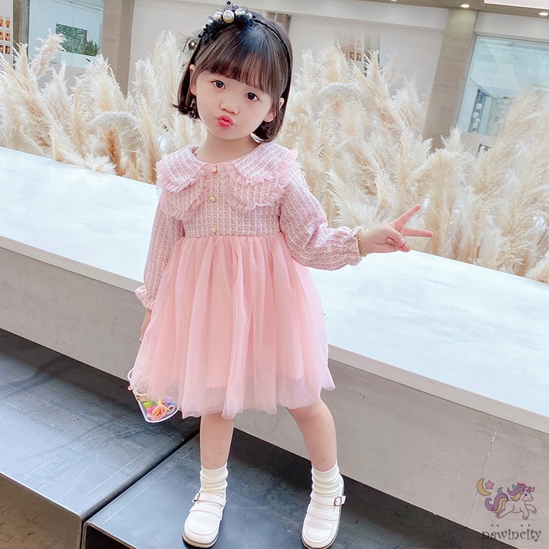 Đầm công chúa phối lưới phong cách Hàn Quốc cho bé gái