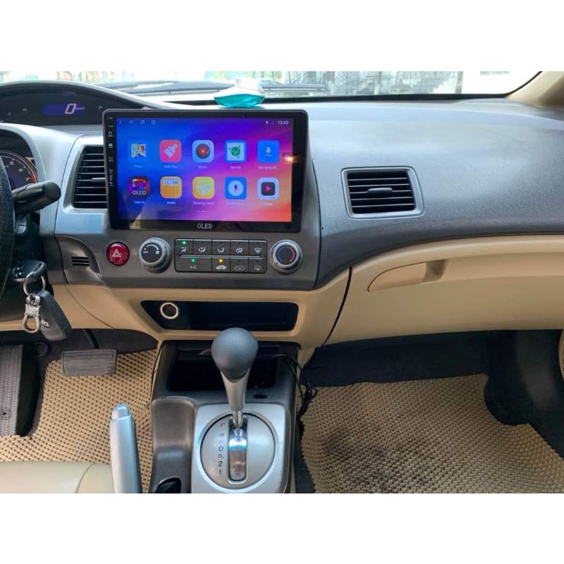 MẶT DƯỠNG LĂP MÀN HÌNH ANDROID XE HONDA CIVIC 2006- 2015 9 INCH CÓ JACK NGUỒN ZIN
