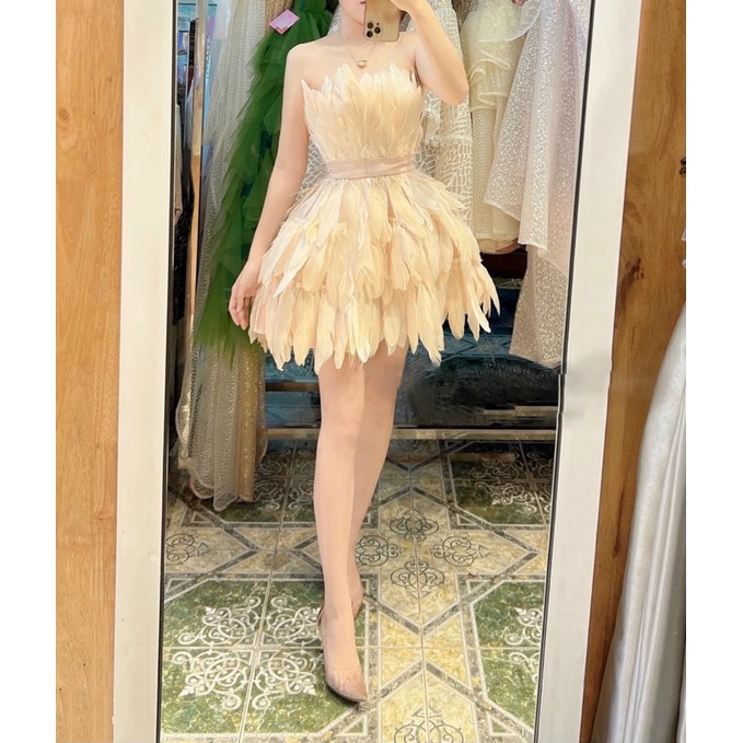 ĐẦM XOÈ CÚP PHỐI LÔNG CỰC XINH FULL SIZE S/M/L/XL