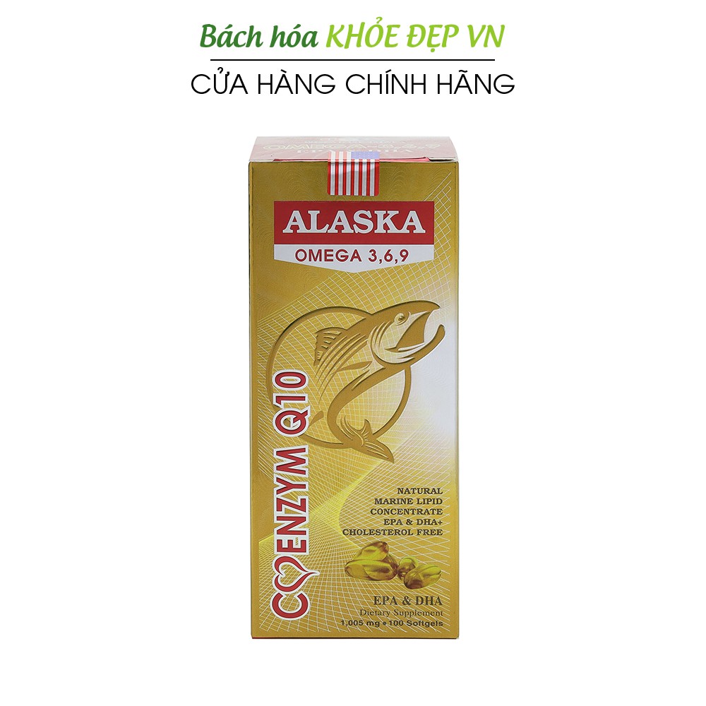 Viên dầu cá Alaska Omega 369 bổ não, sáng mắt, khỏe tim mạch Chai vàng 100 viên