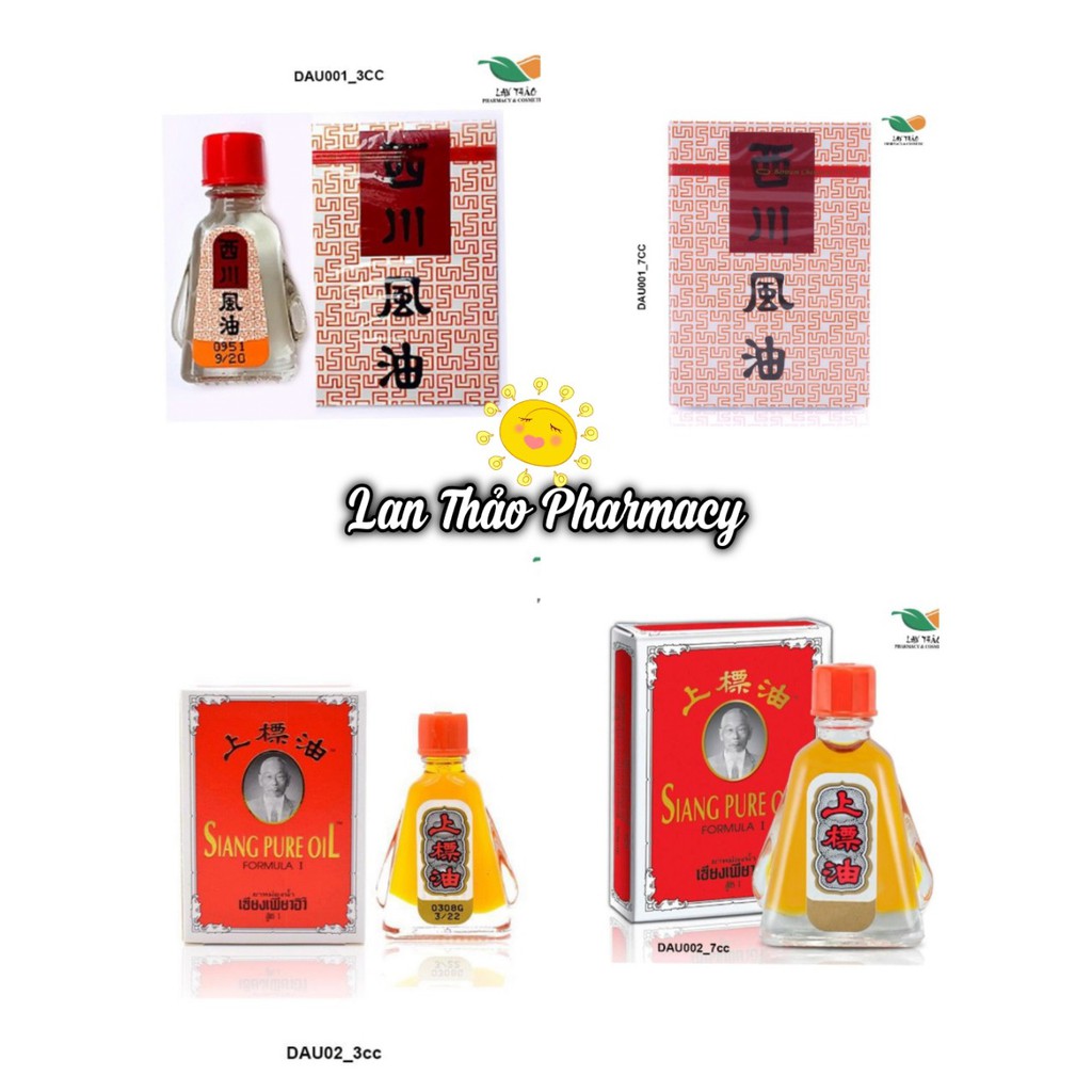 Dầu gió Siang pure oil chữ vàng Thái Lan 3ml và 7ml chính hãng giá sỉ