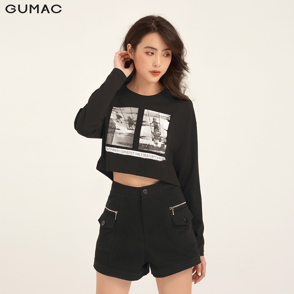 [Mã WABRGUD1 giảm 10% đơn 99K] Áo thun nữ tay dài croptop GUMAC đủ màu đủ size, trẻ trung ATB1122