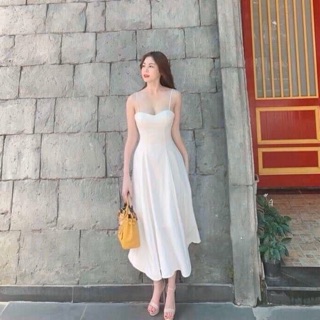 Đầm váy 2 dây maxi có mút ngực (kèm hình thật)
