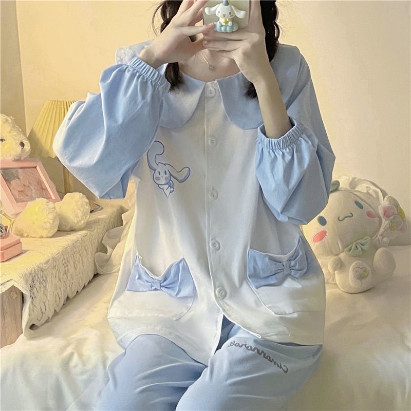Bộ Đồ Ngủ Tay Dài In Hình Cún Con Dễ Thương Phong Cách Nhật Bản Cho Nữ | BigBuy360 - bigbuy360.vn