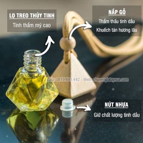 Tinh Dầu Thiên Nhiên Treo Thơm Phòng, Treo Xe Hơi, Treo Tủ Quần Áo, Tinh Dầu Đuổi Muỗi, Khử Mùi 8ml