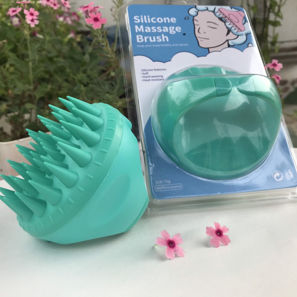 Lược gội đầu gội đầu massage Heeta Silicon gỡ rối tóc mềm mại, hàng xk Nhật Bản
