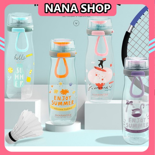 Bình Đựng Nước Cao Cấp ⚡️SIÊU ĐẸP⚡️ Bình Nước Thể Thao 500ML Nắp Bật Nhựa PC An Toàn Tiện Lợi