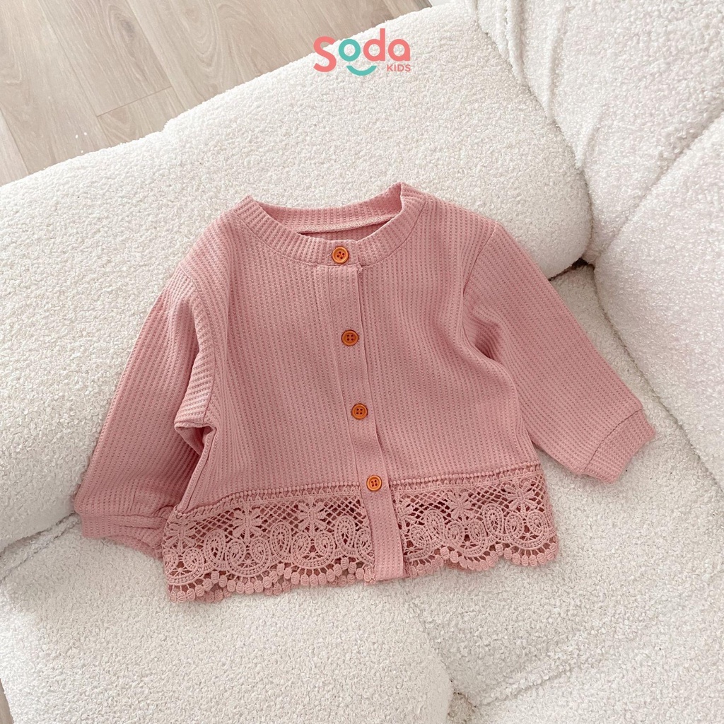 Áo khoác cardigan cho bé gái SODA KIDS phối ren phong cách Hàn Quốc ( nhiều màu )