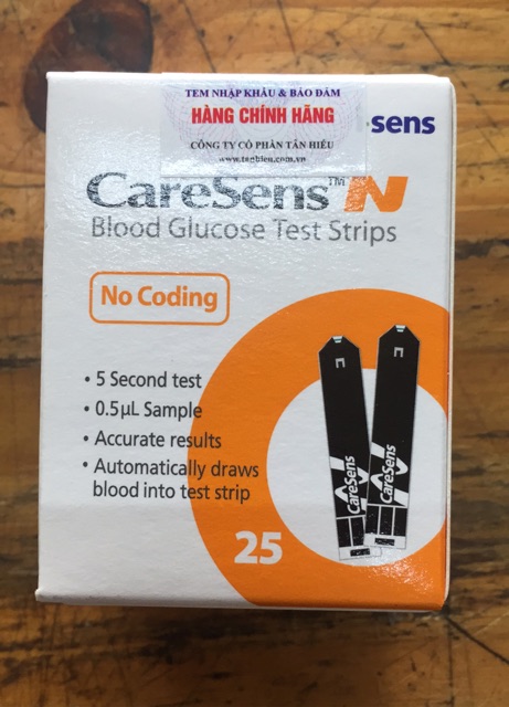 Que Thử Đường Huyết Caresen 25 que ( Tiểu Đường CaresensN Caresens N)