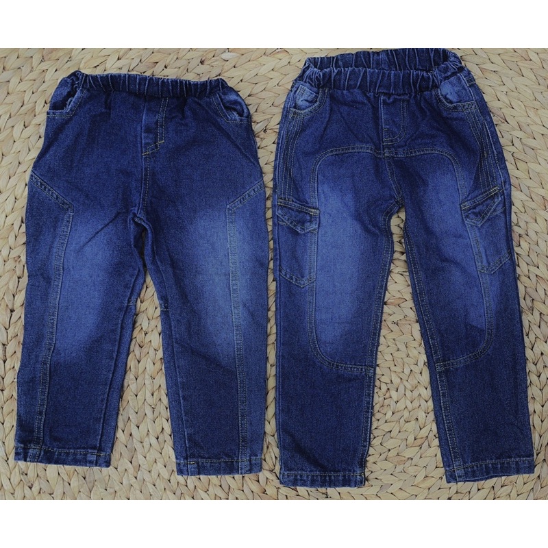 Quần Jeans Dài Bé Trai 1 đến 5 tuổi Xanh Đậm