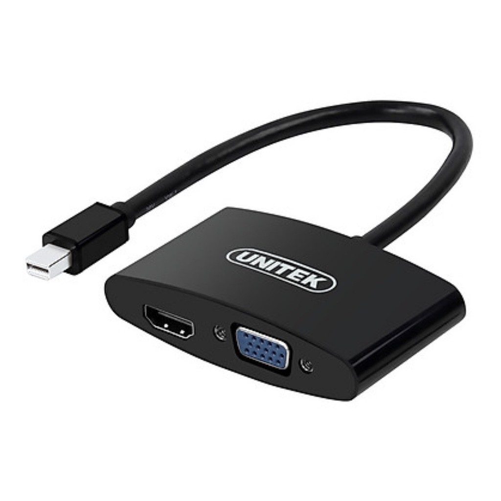 Cáp chuyển đổi Mini Displayport to Vga-HDMI Unitek Y-6328BK