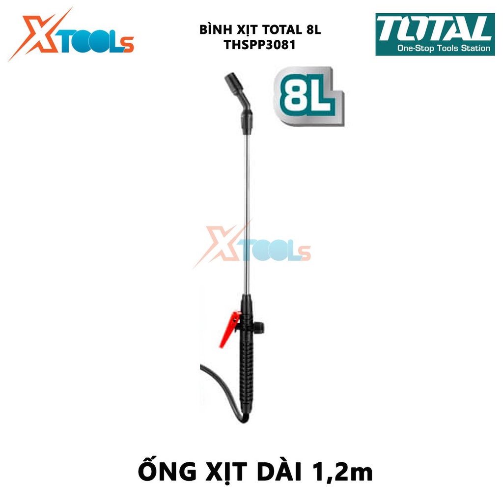 Bình Phun Xịt Thuốc Khử Khuẩn Total THSPP3081 | Bình xịt 8l Dung tích bình xịt: 8L, Áp suất: 2.5 bar, dùng để phun xịt t