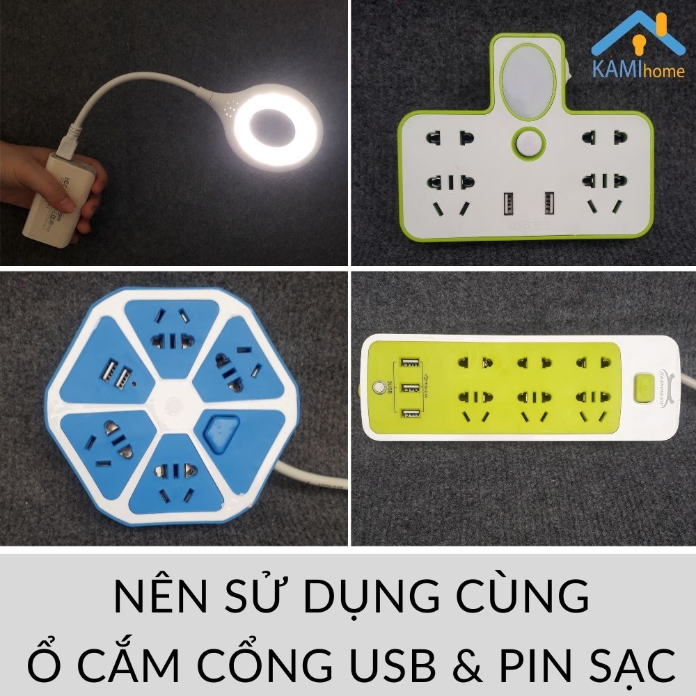 Đèn học để bàn cổng USB chống cận thị Kami36017a