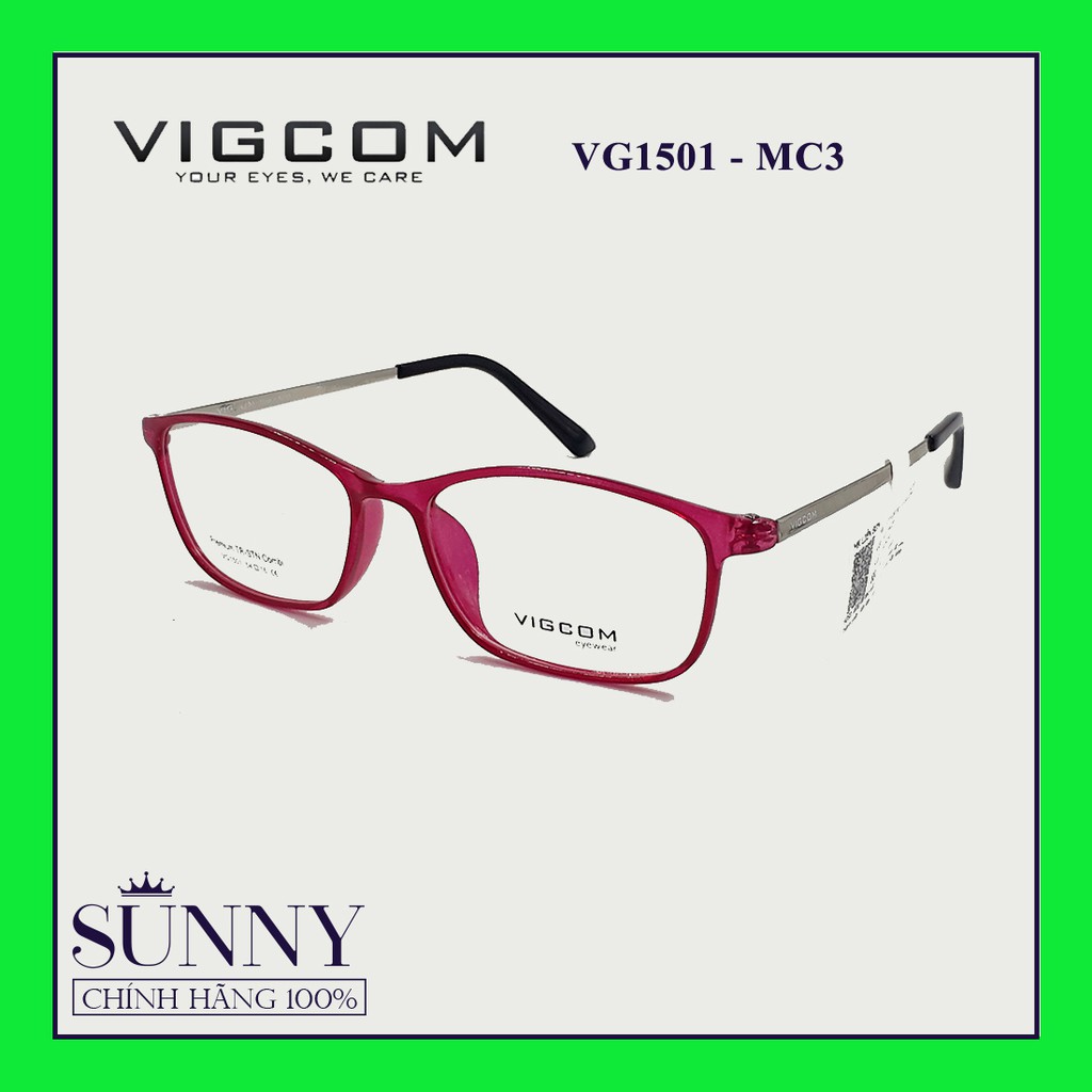 Gọng kính thời trang Vigcom VG1501 chính hãng, thiết kế dễ đeo bảo vệ mắt