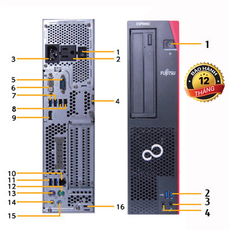 Máy Bộ Fujitsu Esprimo D586 Socket 1151 /I3-6100/4GB/SSD 120GB/Hàng Nhập Khẩu BH 12 Tháng - D586I3