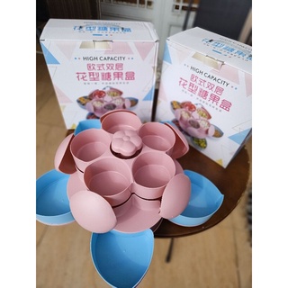 Khay đựng bánh kẹo- khay đựng mứt tết- hộp đựng bánh kẹo mứt xoay 2 tầng đặc sắc