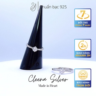 Nhẫn bạc nữ cleena, nhẫn nữ đính đá nhỏ ruby ring t13nh87