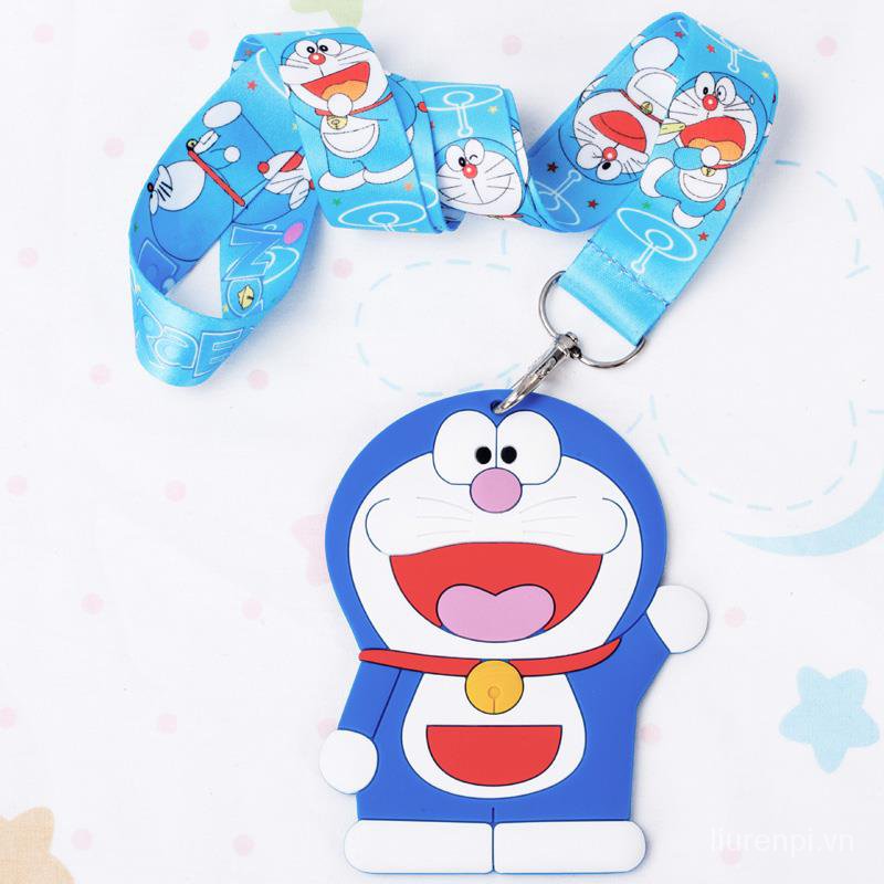 DORAEMON Bao Da Đựng Thẻ Đa Năng Có Dây Đeo