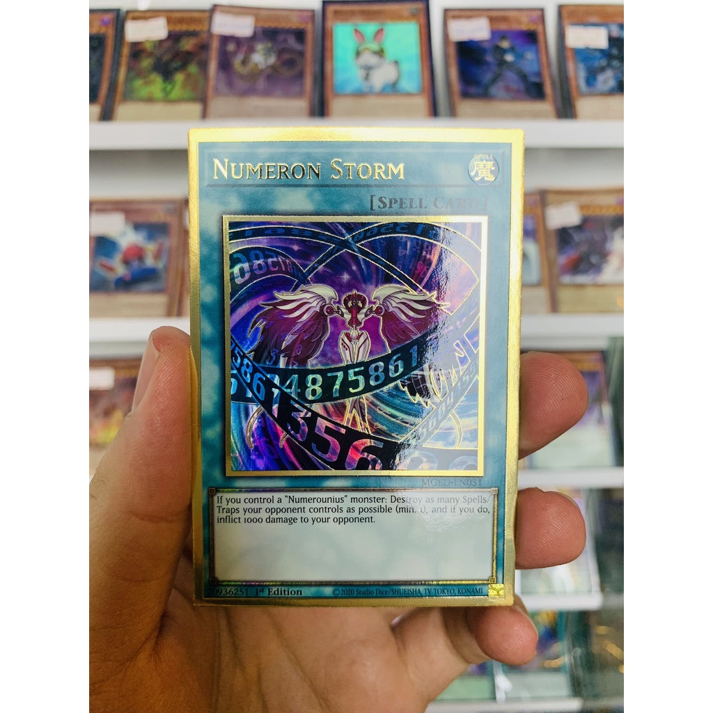 Thẻ Bài Lẻ YugiOh! Mã MGED-EN051 - Numeron Storm - Premium Gold Rare - 1st Edition