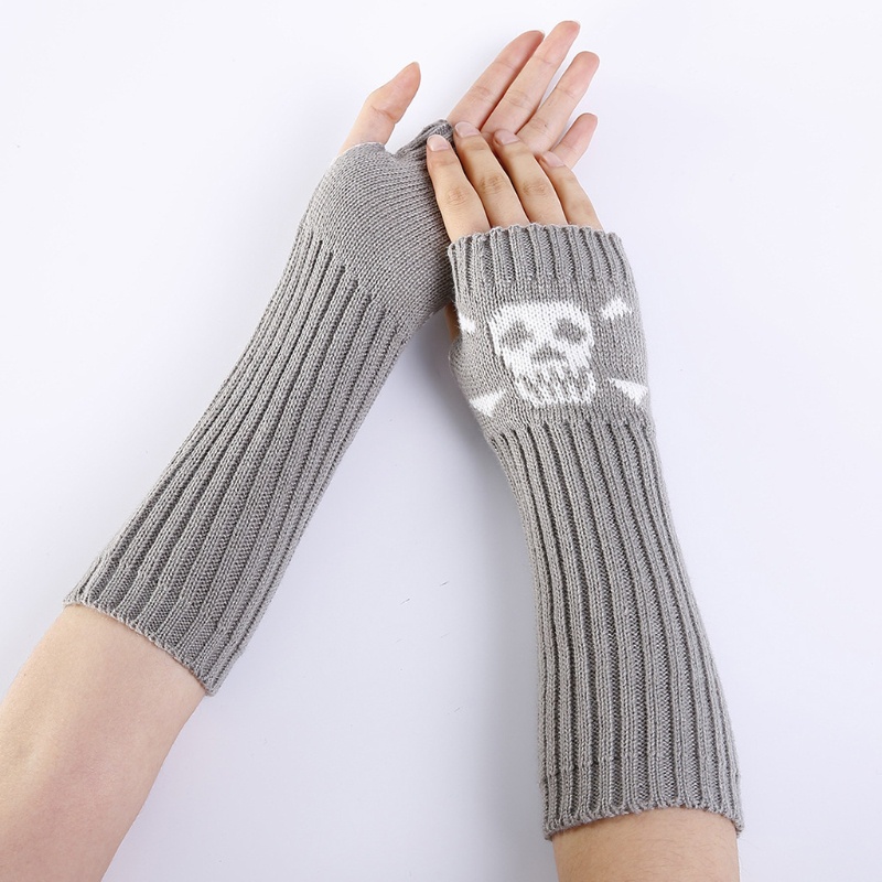 Găng Tay Len Dài Hở Ngón Giữ Ấm Cho Halloween