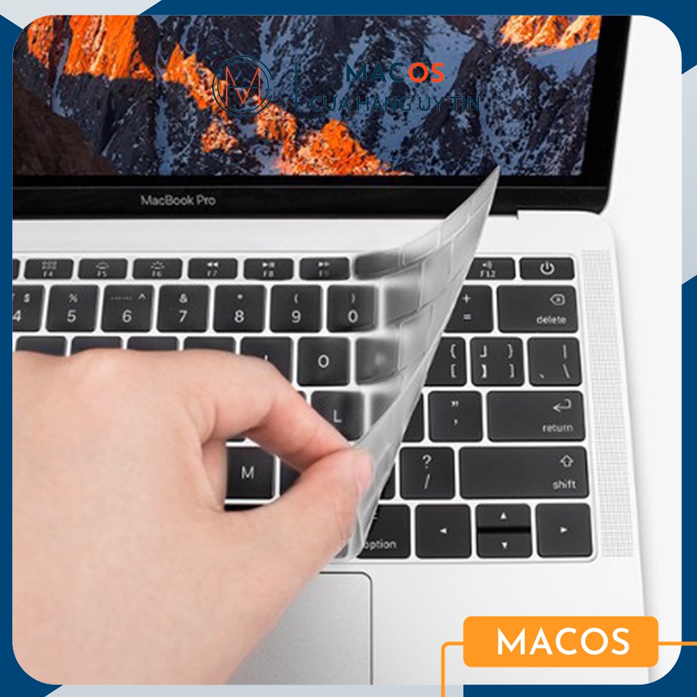 Phủ phím Macbook Macos siêu mỏng chống kẹt phím - Không bám nước, dính tay (lót phím bản Mỹ phổ thông) (AM03)