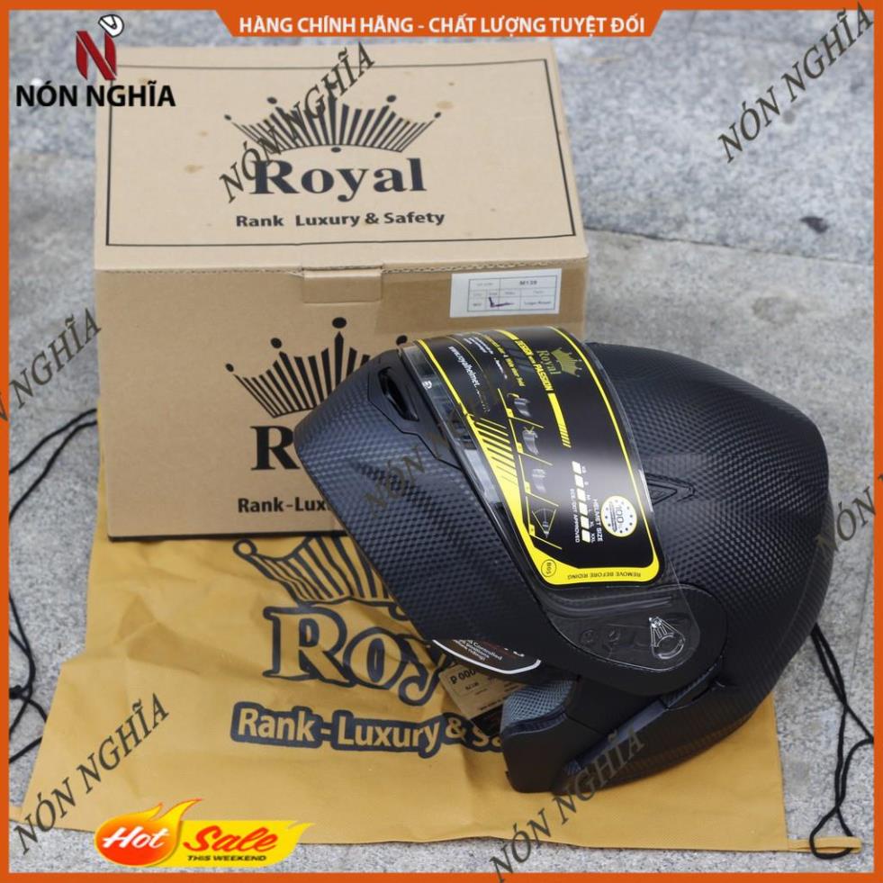 Nón bảo hiểm fullface có cằm Royal M179 đen nhám